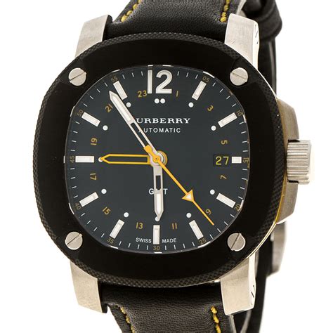 burberry britain black london watch|burberry men's watch.